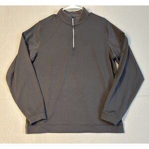 FJ FootJoy Performance Woven Stretch 1/2 Zip Gray Pullover Mens M Has Sleeve LOg